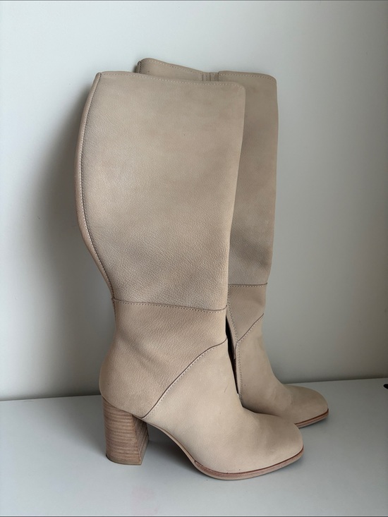 Dolce Vita Shoes - Dolce Vita Beige Knee-High Block Heel Boots